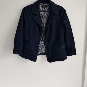 Talbots Dark Blue Denim Blazer